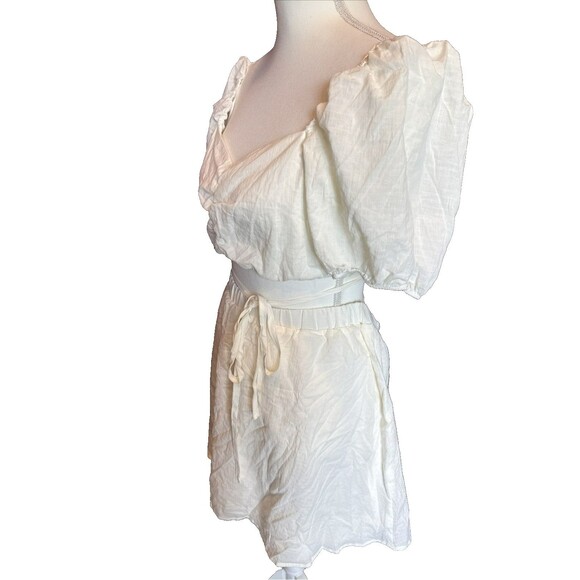 New With Tag Divided H&M Skirt & Blouse Set White Puff Sleeve Boho Large - Picture 2 of 8